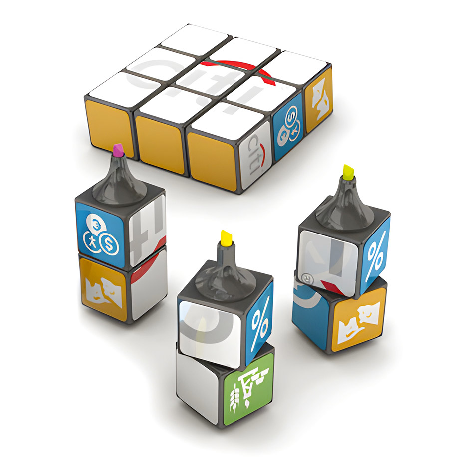surligneur rubiks cube personnalise publicitaire